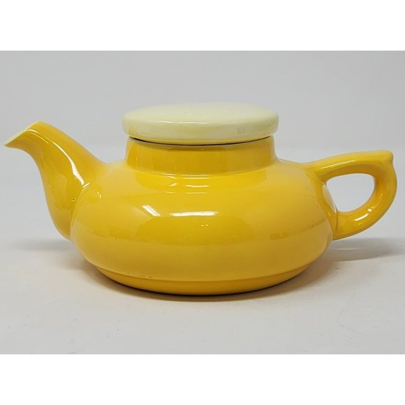 Vintage Yellow Ceramic Teapot W Lid & Coffee/Tea Cup Yellow/White Single Serve - Picture 2 of 16